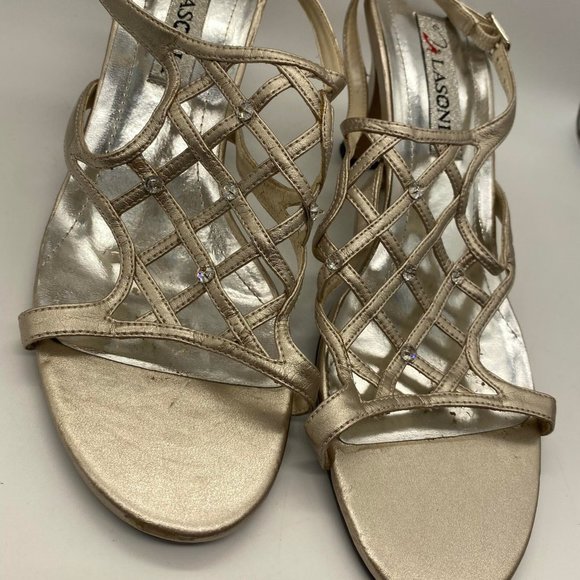LaSonia Shoes Nwot Lasonia Gold Strappy High Heels Size 9 Poshmark